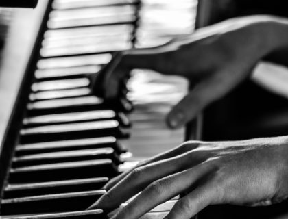 person playing piano